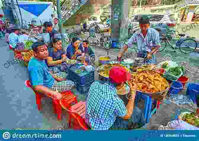 A Bustling Street Food Stall In Yangon, Myanmar, Showcasing The Vibrant Colors And Flavors Of Burmese Cuisine Burma: Rivers Of Flavor Naomi Duguid