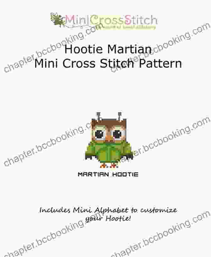 A Gift Wrapped Hootie Martian Mini Cross Stitch Pattern With A Personalized Message On A Note Attached To It. Hootie Martian Mini Cross Stitch Pattern