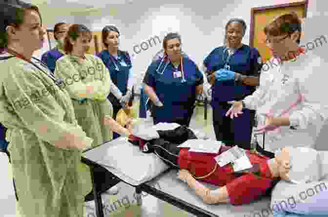 A Group Of Nursing Students Engaged In A Clinical Simulation, With Their Instructor Providing Guidance Nurse As Educator: Principles Of Teaching And Learning For Nursing Practice