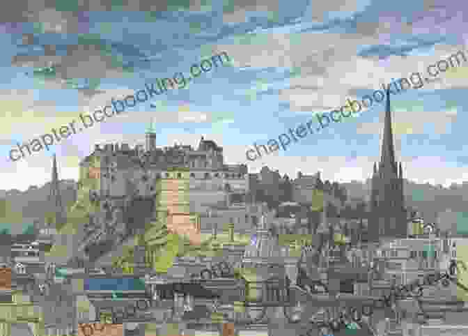 An Illustration Of Edinburgh Castle Perched Atop A Majestic Hill, Overlooking The City Skyline Edinburgh (Illustrations) Tom Geng