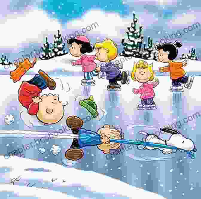 Beautiful Illustration Of Snoopy Skating On A Frozen Pond By Mirka Andolfo For 'Peanuts Every Sunday Vol 1986 1990' Peanuts Every Sunday Vol 8: 1986 1990 Mirka Andolfo