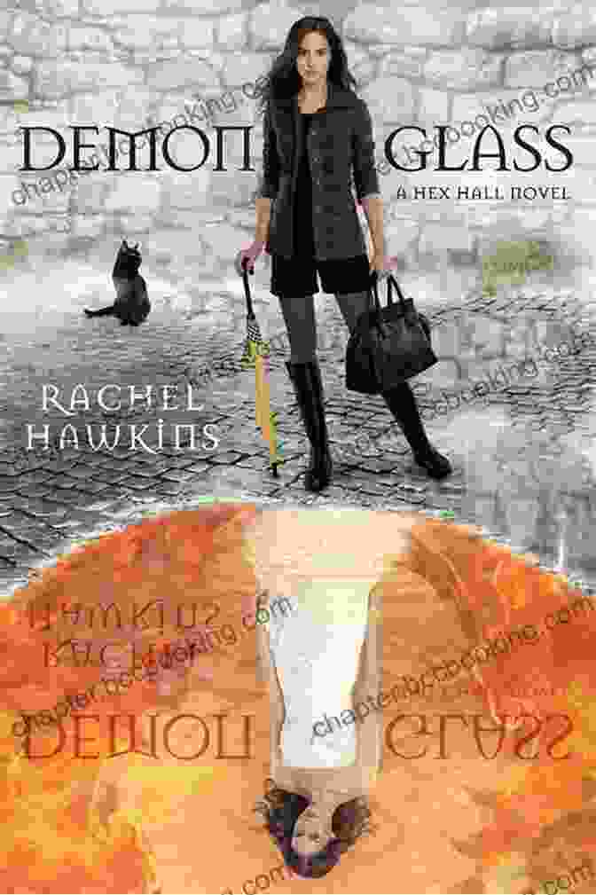 Book Cover Of 'Demonglass' By Rachel Hawkins, Featuring A Young Woman With Piercing Blue Eyes Set Against A Backdrop Of A Dark And Ethereal Forest Demonglass (Hex Hall 2) Rachel Hawkins
