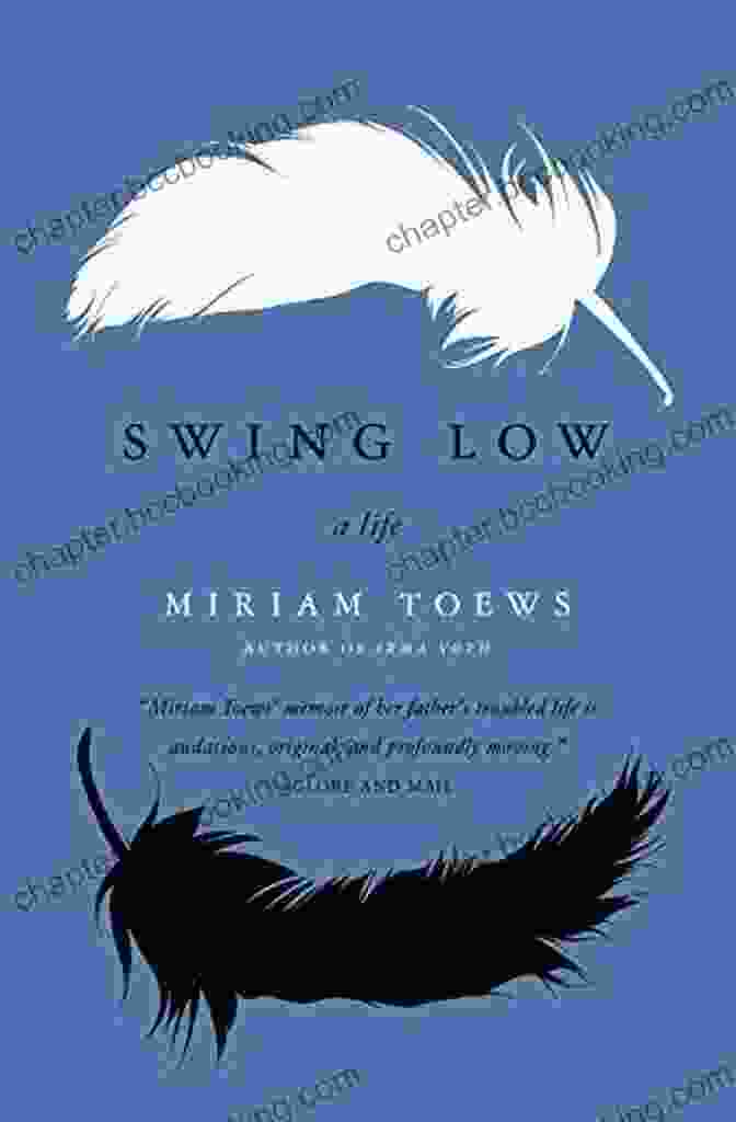 Book Cover Of Miriam Toews' Swing Low Life, Featuring A Woman And A Man Embracing Against A Backdrop Of Dark Clouds And Falling Leaves. Swing Low: A Life Miriam Toews