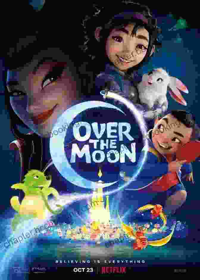 Cover Of Over The Moon: The Novelization, Featuring Fei Fei And Chang'e Flying Through Space Over The Moon: The Novelization