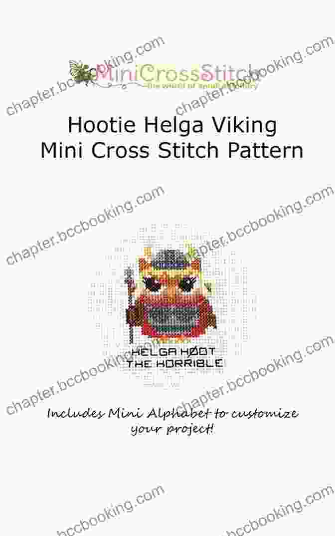 Hootie Helga Viking Cross Stitch Pattern Framed And Showcased As A Captivating Artwork Hootie Helga Viking Cross Stitch Pattern