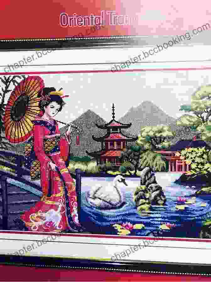 Woman Experiencing The Tranquility Of Cross Stitching Dragon Ying Yang Cross Stitch Pattern